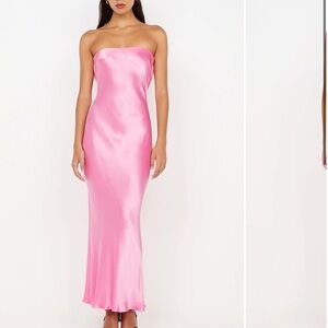 Elegant Pink Strapless Dress